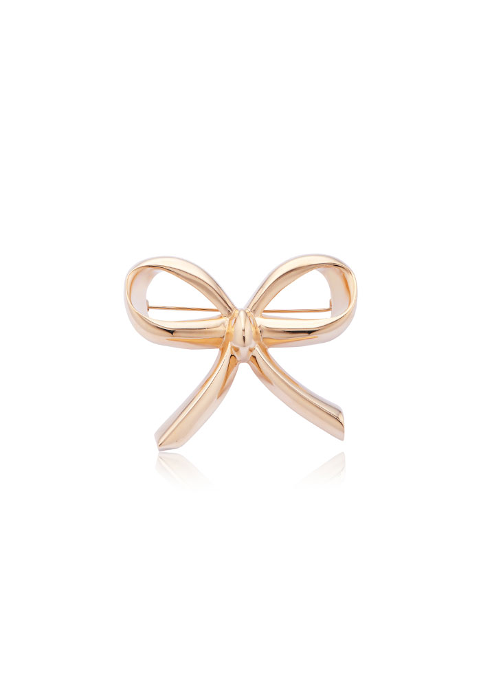24SS &#039;EASILY AND QUICKLY&#039; RIBBON BROOCH (GOLD)