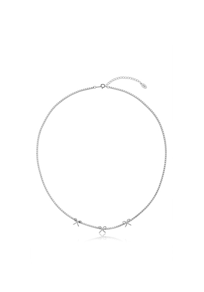 24SS &#039;EASILY AND QUICKLY&#039; RIBBON CHOKER (SILVER)