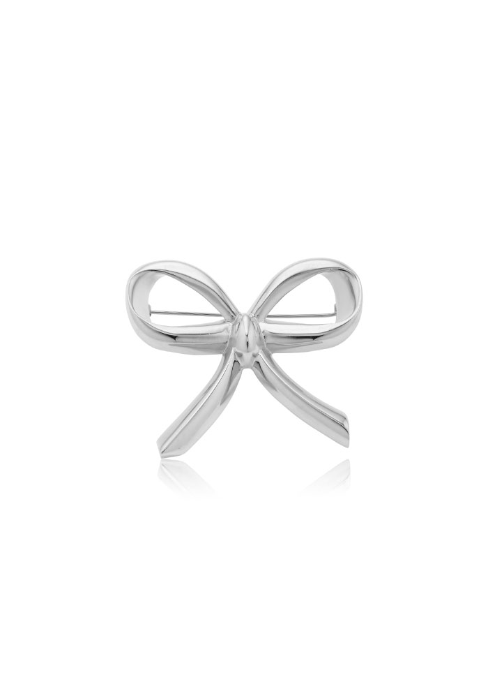 24SS &#039;EASILY AND QUICKLY&#039; RIBBON BROOCH (SILVER)