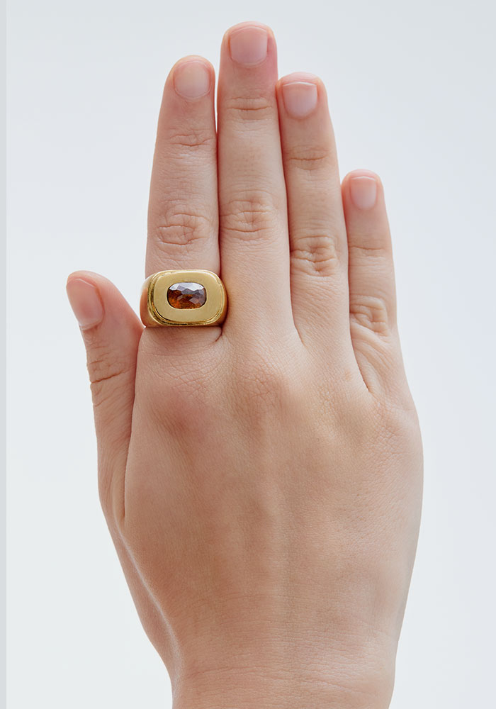 2021 CITY POP &#039;City cube ring&#039; (brown)